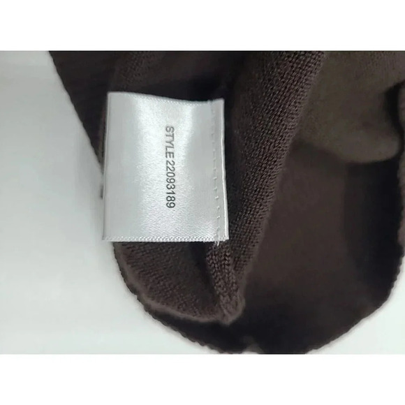 Tory Burch 100% Merino Wool Brown Sweater Women's Size Med Ruffled Collar - Picture 7 of 7